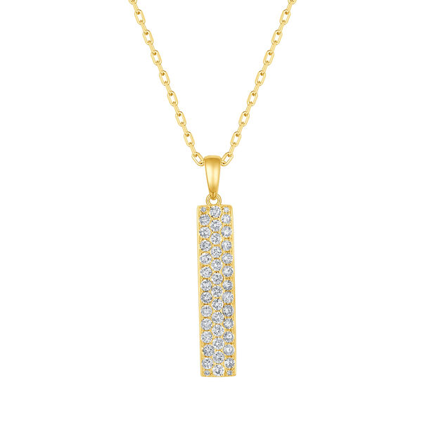 Pendentif en Or Jaune avec étiquette de Diamants