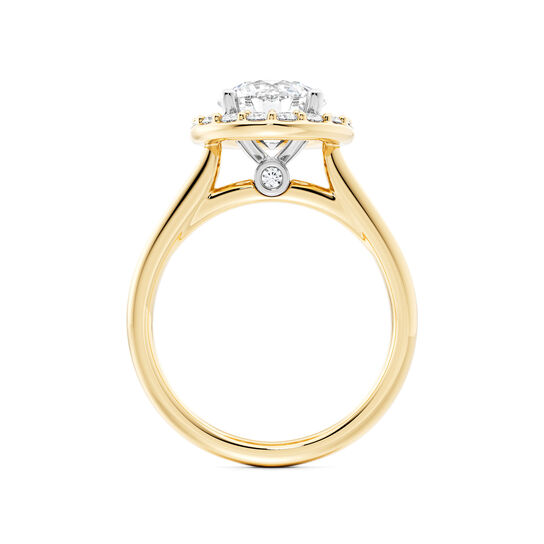 Birks 1879 Bague de fian&ccedil;ailles en or jaune &agrave; diamant solitaire rond avec simple halo image number 2