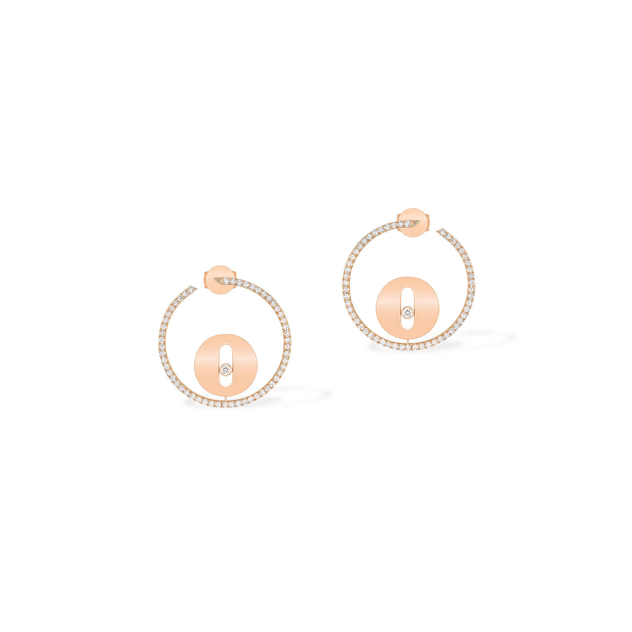 Lucky Move Small Rose Gold Diamond Pavé Hoop Earrings image number 0