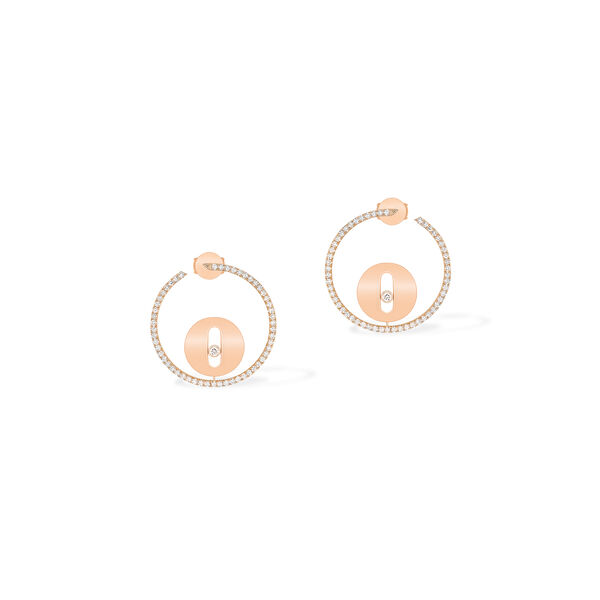 Lucky Move Small Rose Gold and Diamond Hoop Earrings