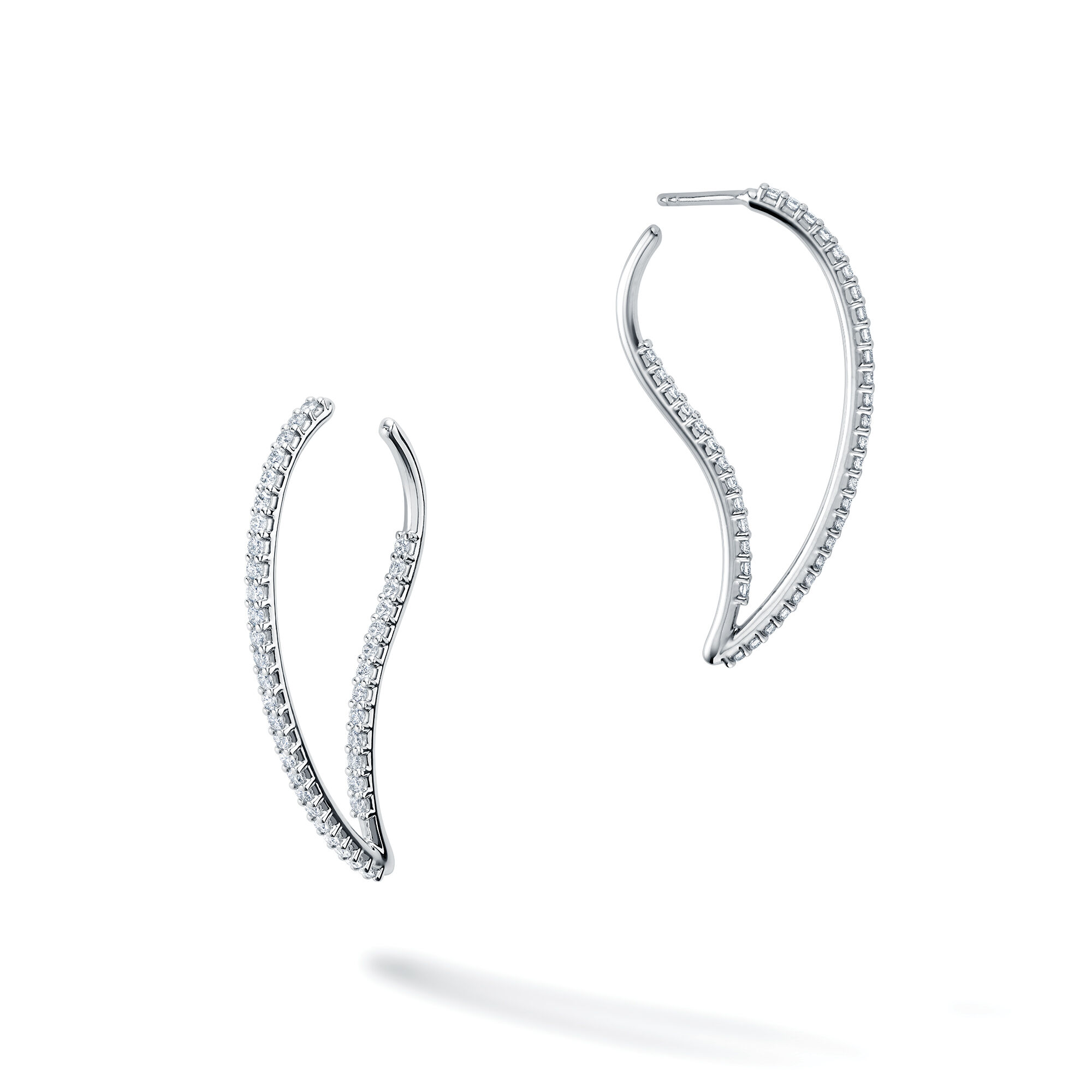 White gold round earrings sales