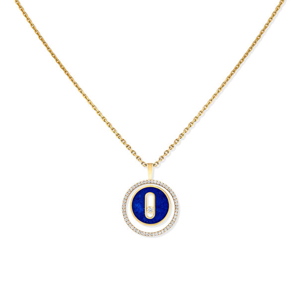 Pendentif Lucky Move en or jaune, lapis et diamants, petit modèle