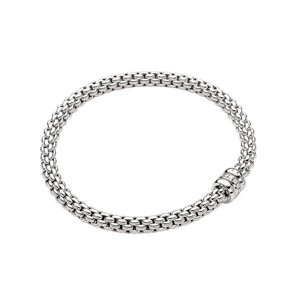 Solo Flex'it White Gold and Diamond Multi-Rondel Bracelet, Medium