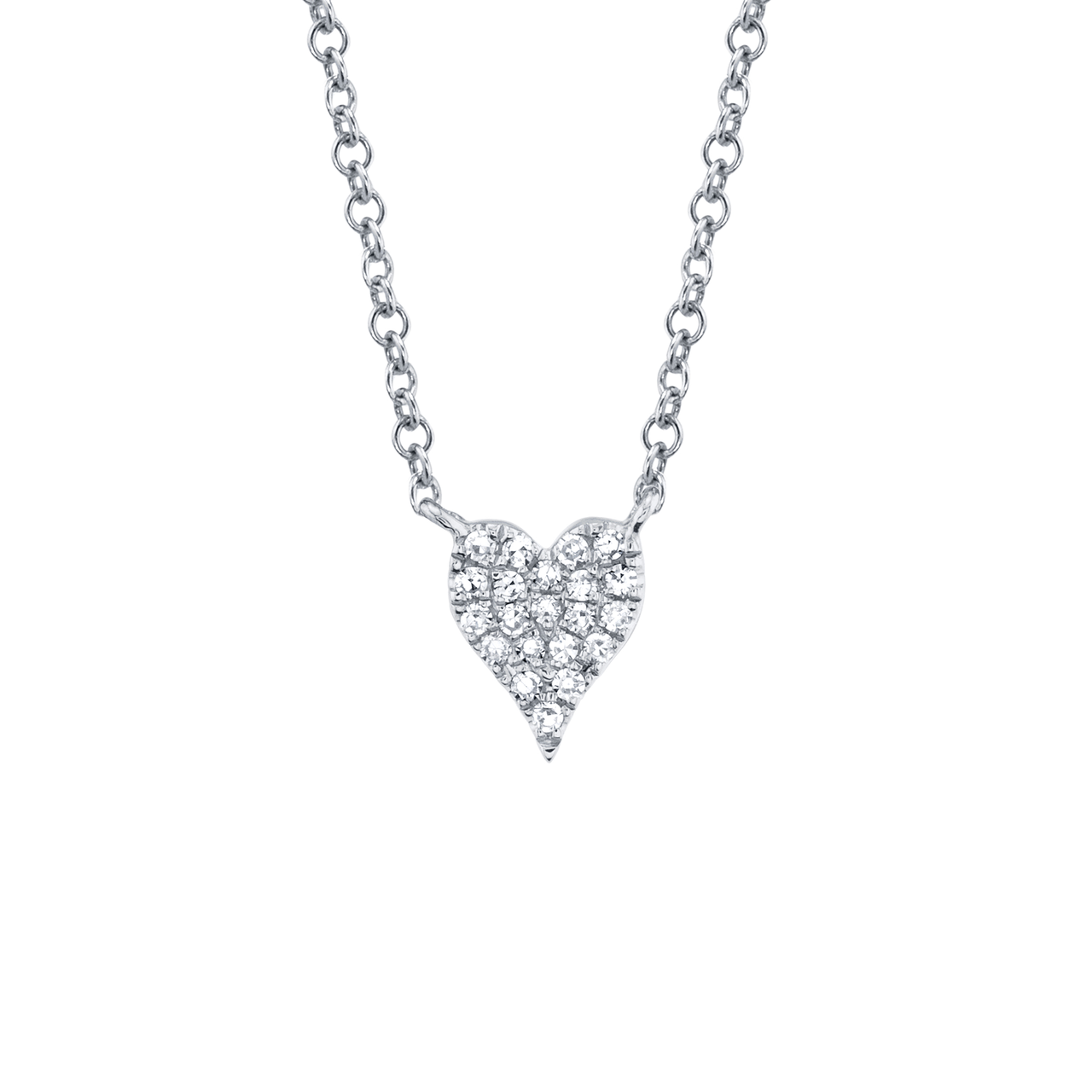 Yellow Gold Heart Pendant with Diamond Pave image number 0
