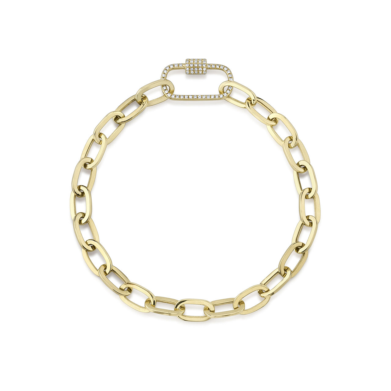 Yellow Gold Chain Bracelet with Diamonds image number 0