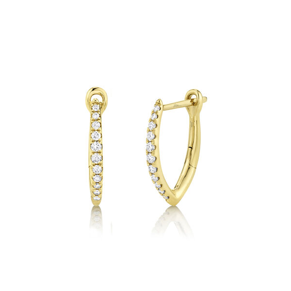 Yellow Gold Hoop Earrings with Diamonds