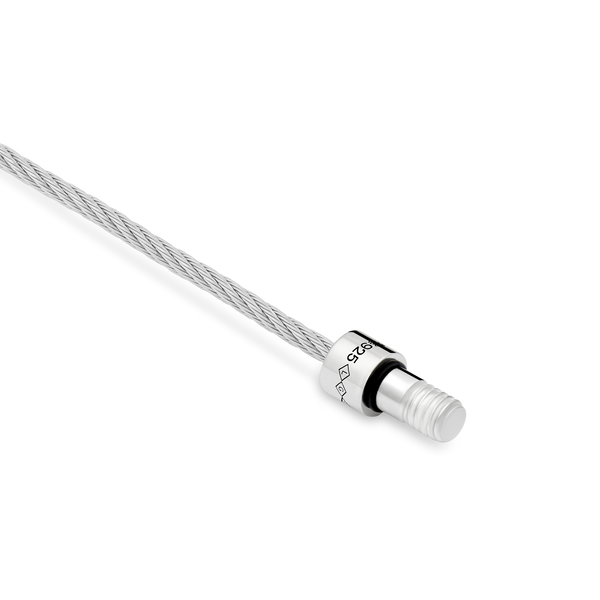7g Polished Silver Cable Bracelet with Black Diamonds