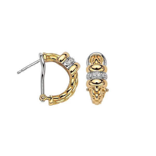 Solo Yellow Gold Earrings with Diamonds