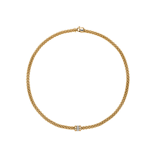 Solo Yellow Gold Necklace with Diamonds