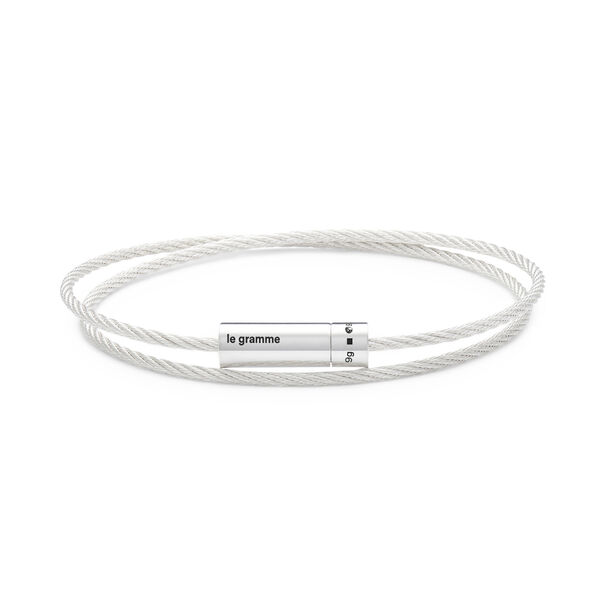 9g Polished Silver Double Cable Bracelet