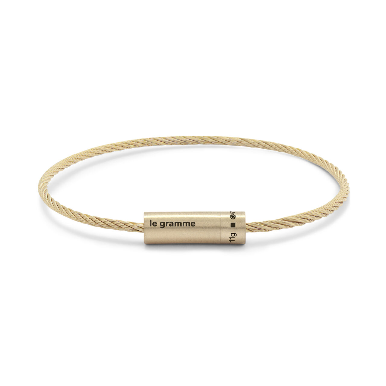 Le Gramme 11g Brushed Yellow Gold Cable Bracelet COJBR051_11 Front image number 0