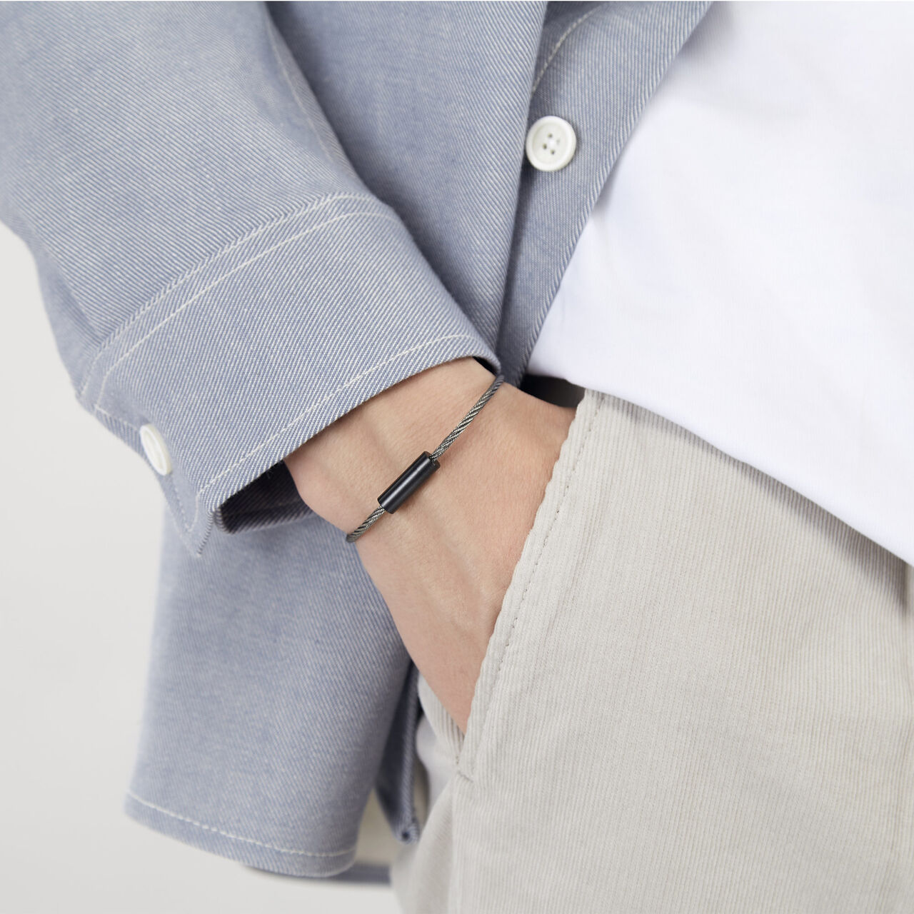 7g Brushed Ceramic Cable Bracelet image number 1