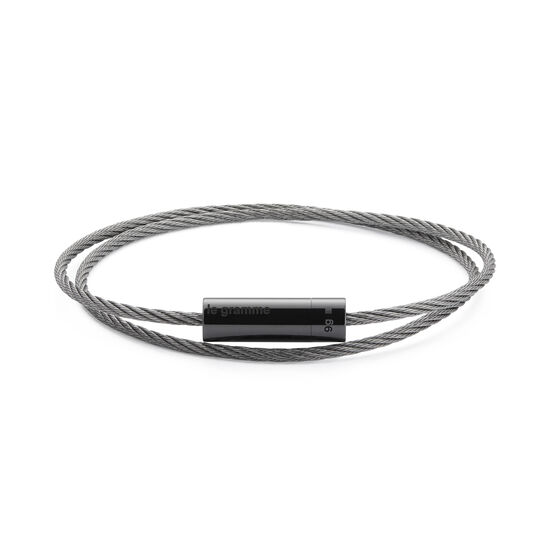 Le Gramme 9g Polished Black Ceramic Double Cable Bracelet CCNPOD05109 Front image number 0