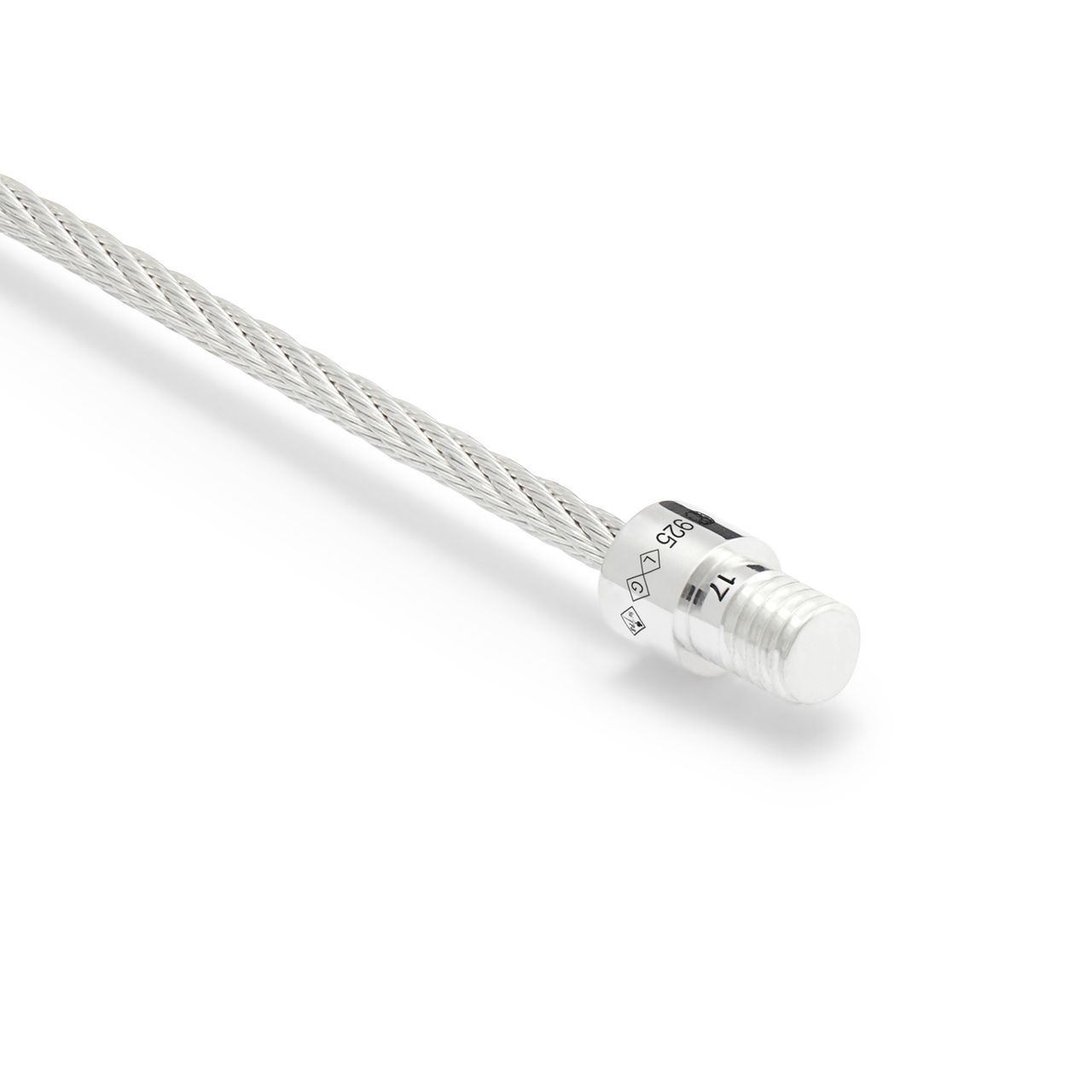 9g Polished Silver Cable Bracelet image number 4