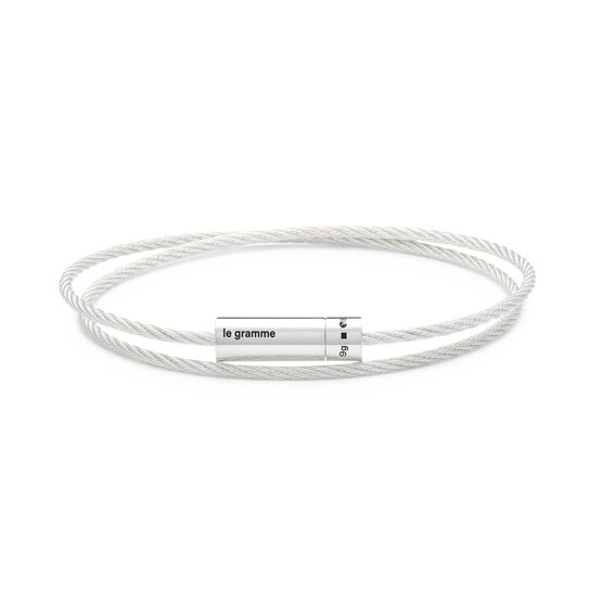 Le Gramme 9g Polished Silver Double Cable Bracelet CARPOD05109 Front image number 0