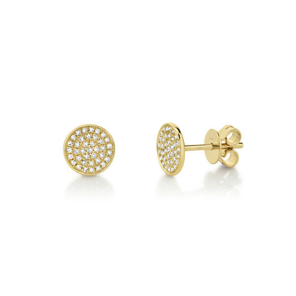 Kate Yellow Gold and Diamond Pavé Stud Earrings
