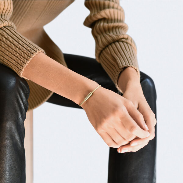 11g Brushed Yellow Gold Cable Bracelet