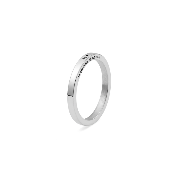 3g Polished Silver Ribbon Ring