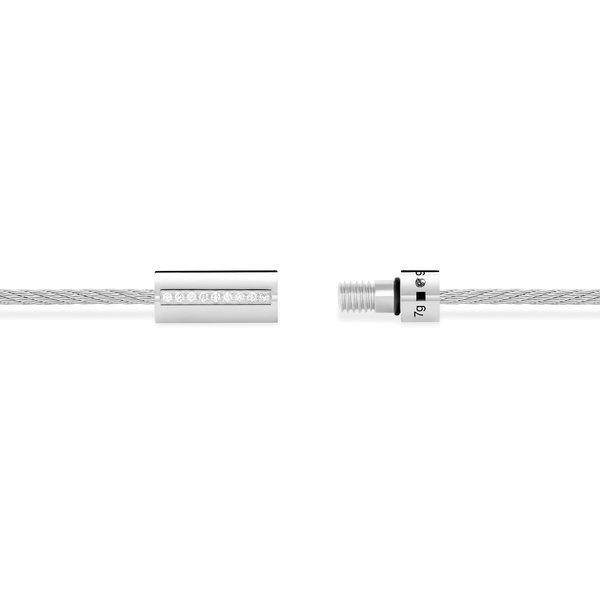 7g Polished Silver Cable Bracelet with Diamonds