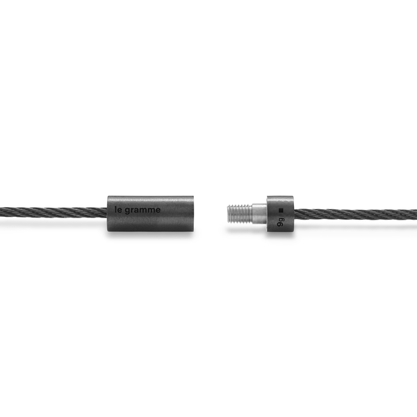 9g Brushed Black Ceramic Double Cable Bracelet