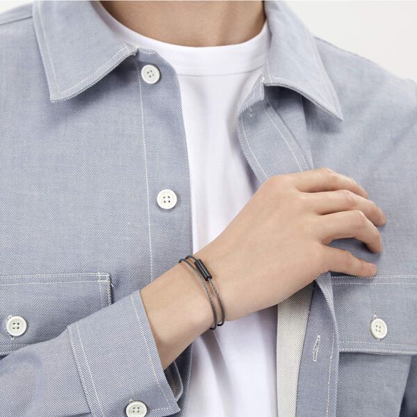 9g Brushed Black Ceramic Double Cable Bracelet
