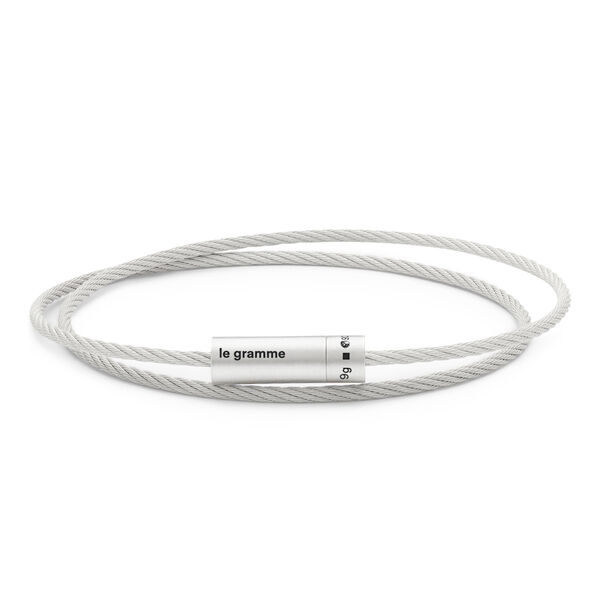 9g Brushed Silver Double Cable Bracelet