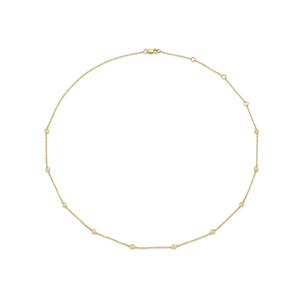 Kate Yellow Gold and Diamond Station Necklace