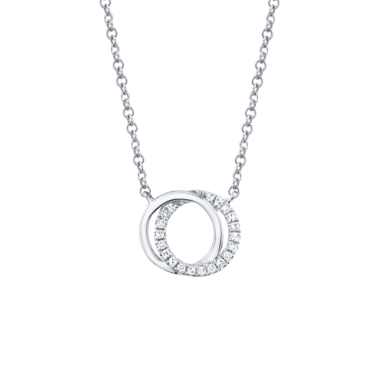 White Gold Pendant with Diamond Pave image number 0
