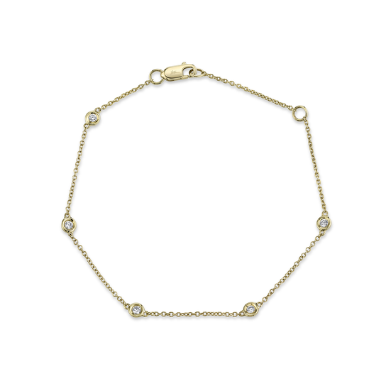 Yellow Gold Bracelet with Diamonds image number 0