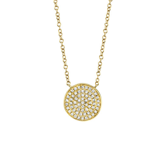 Yellow Gold Pendant with Diamond Pave image number 0