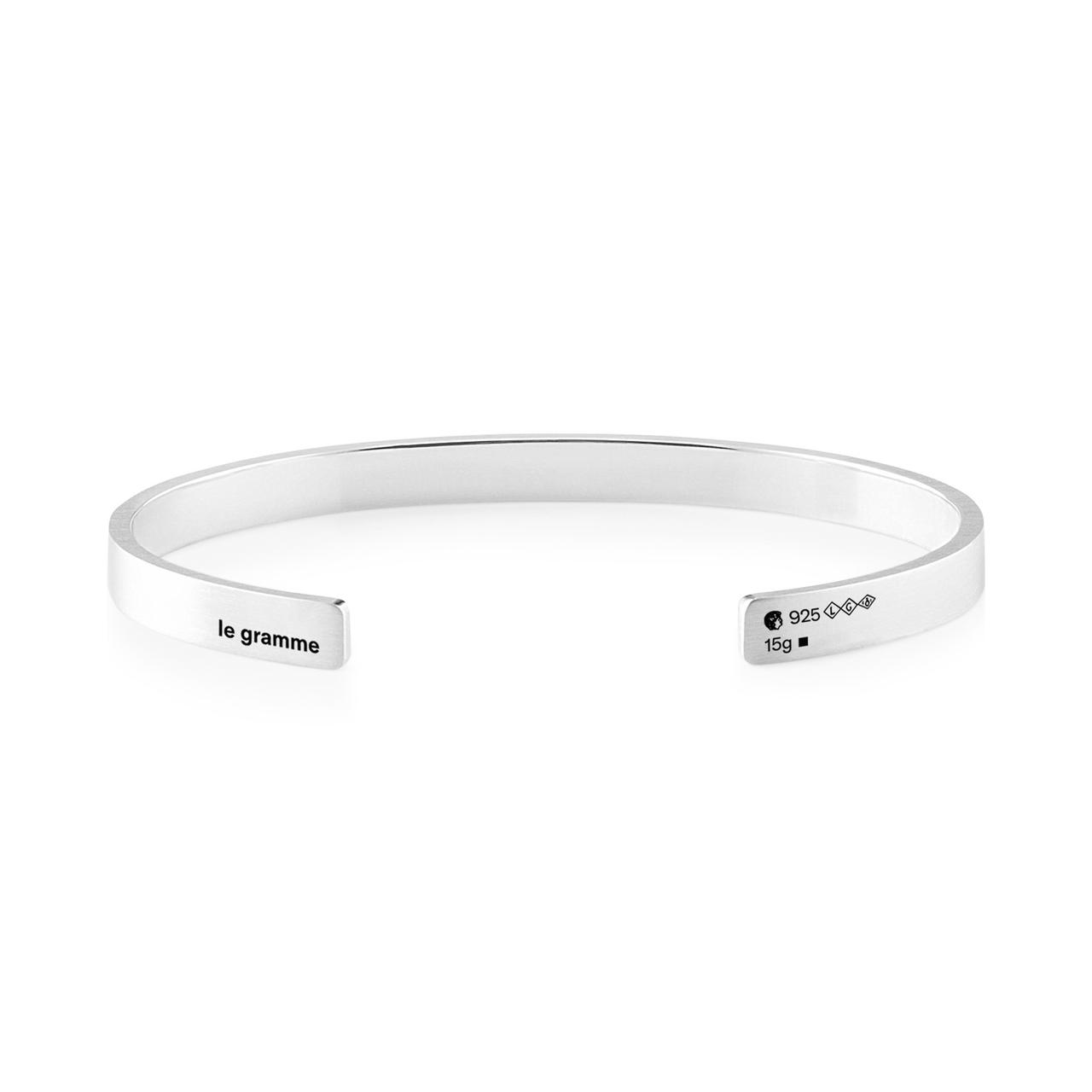 Le Gramme 15g Brushed Silver Ribbon Bracelet CARBR0115 Front image number 0