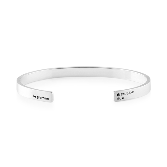 Le Gramme 15g Brushed Silver Ribbon Bracelet CARBR0115 Front image number 0