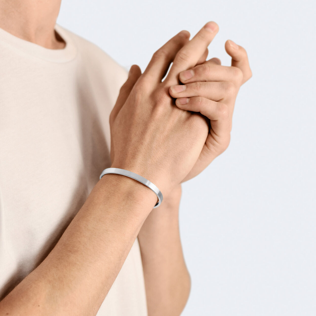 15g Brushed Silver Ribbon Bracelet image number 2