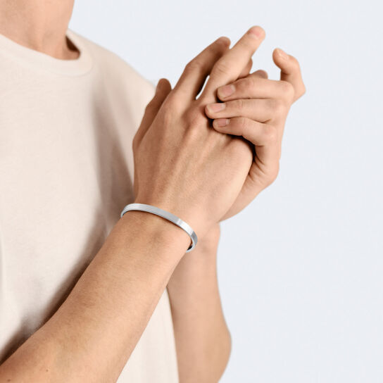 15g Brushed Silver Ribbon Bracelet image number 2