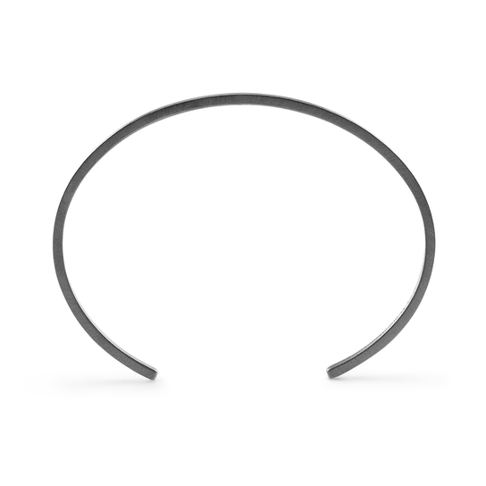 7g Brushed Black Silver Ribbon Bracelet image number 4
