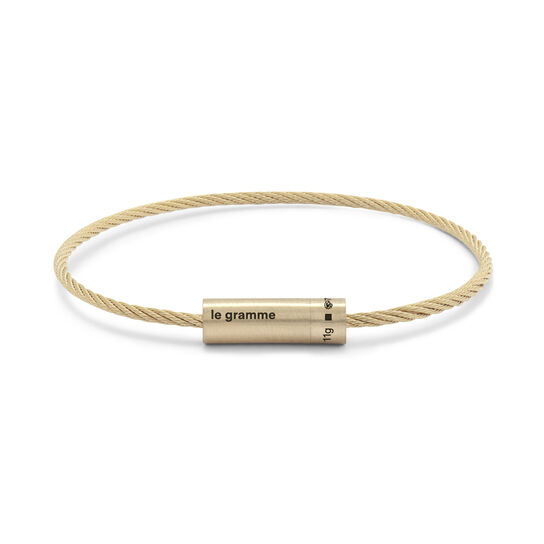 Le Gramme 11g Brushed Yellow Gold Cable Bracelet COJBR051_11 Front image number 0