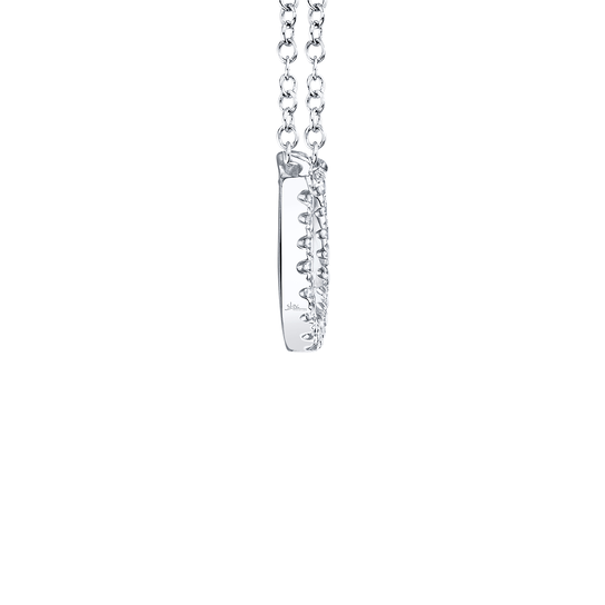 White Gold Horseshoe Pendant with Diamond Pave image number 3