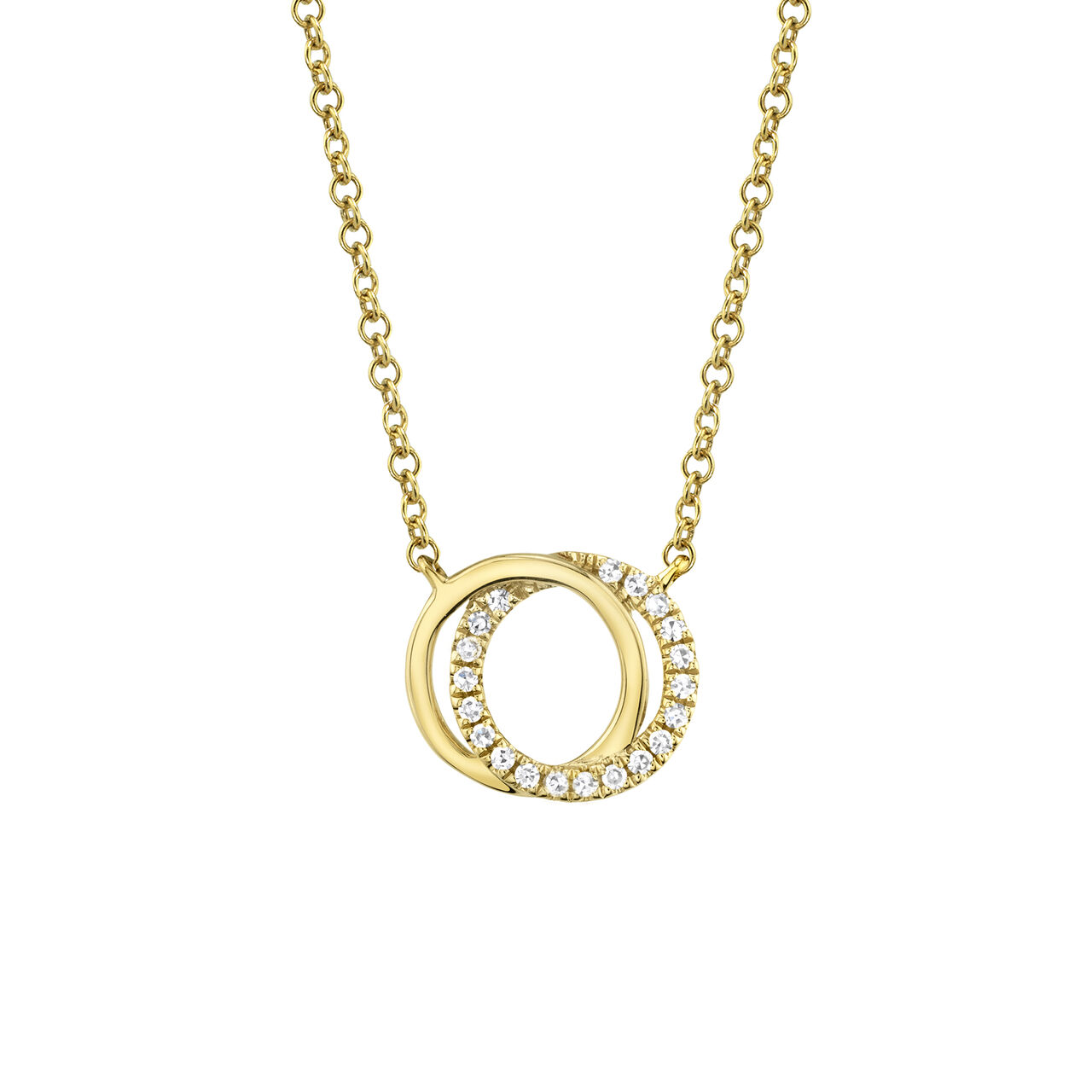 Yellow Gold Pendant with Diamond Pave image number 0