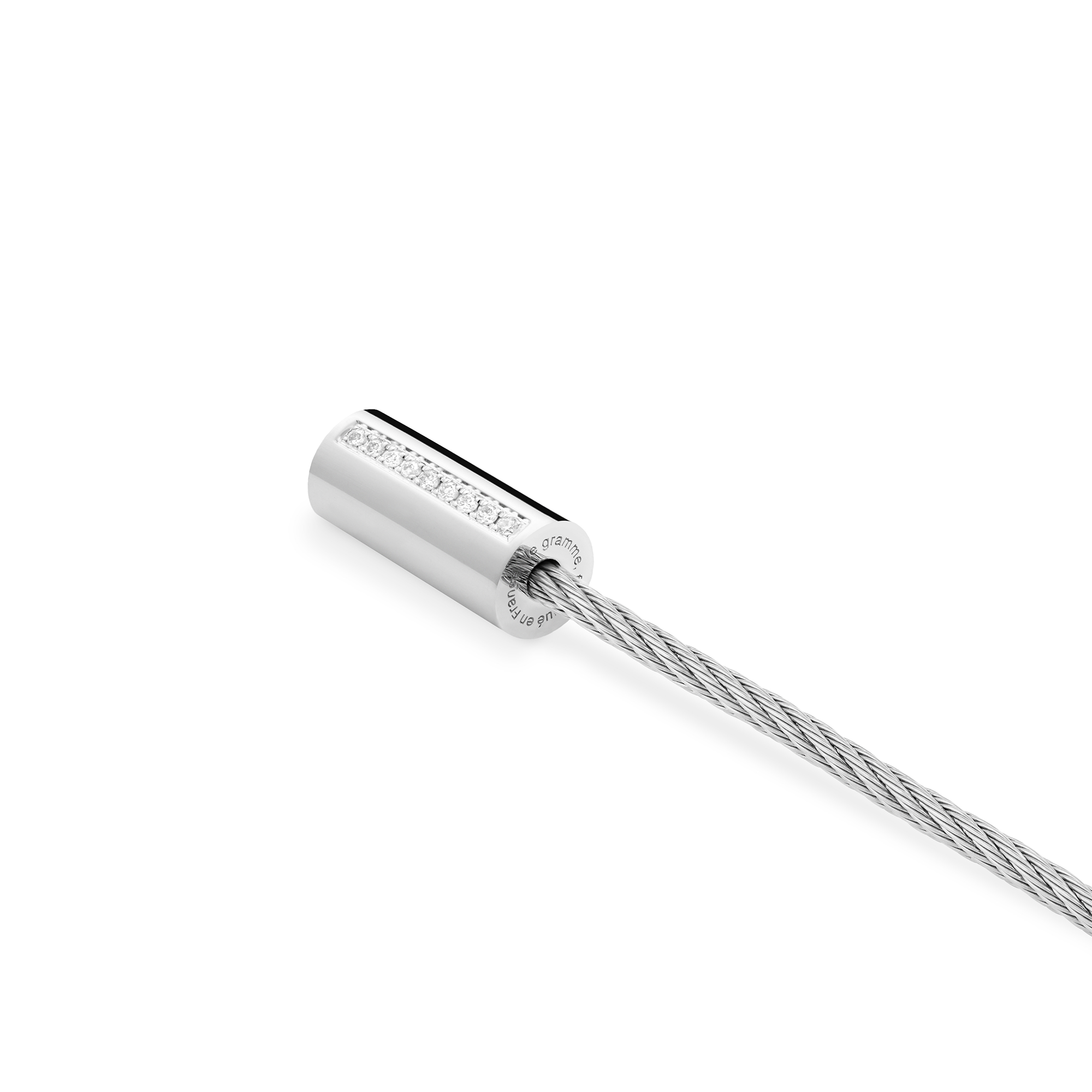 7g Polished Silver Cable Bracelet with Diamonds