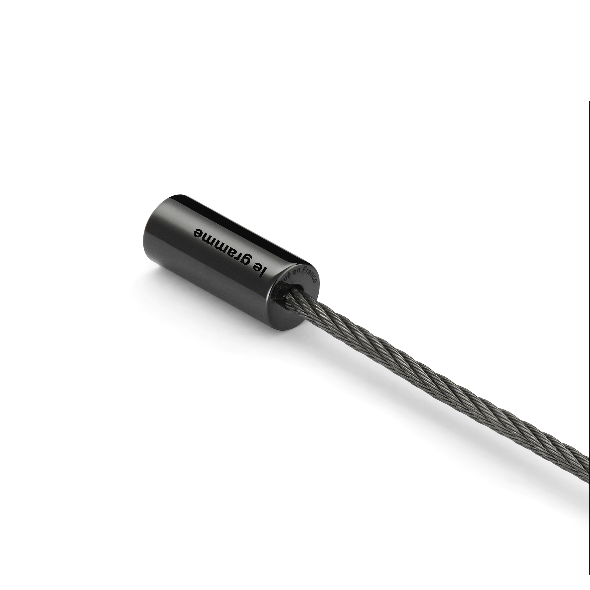 9g Polished Black Ceramic Double Cable Bracelet