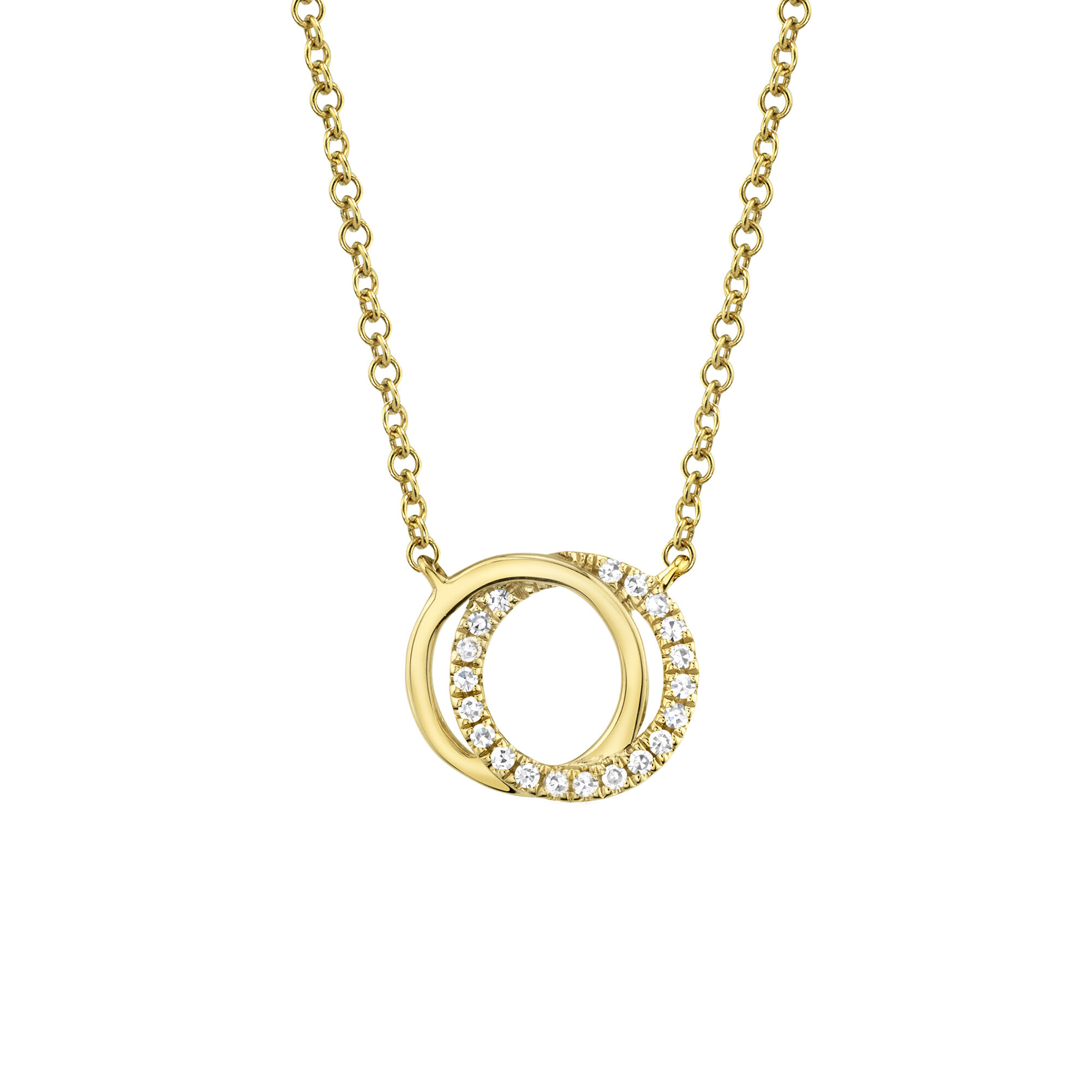 Kate Yellow Gold and Diamond Pavé Pendant