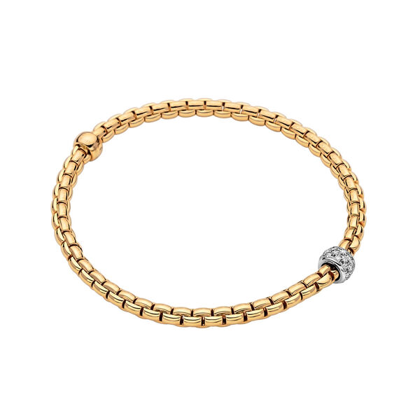 Eka Tiny Flex'it Yellow Gold and Diamond Pav&eacute; Bracelet