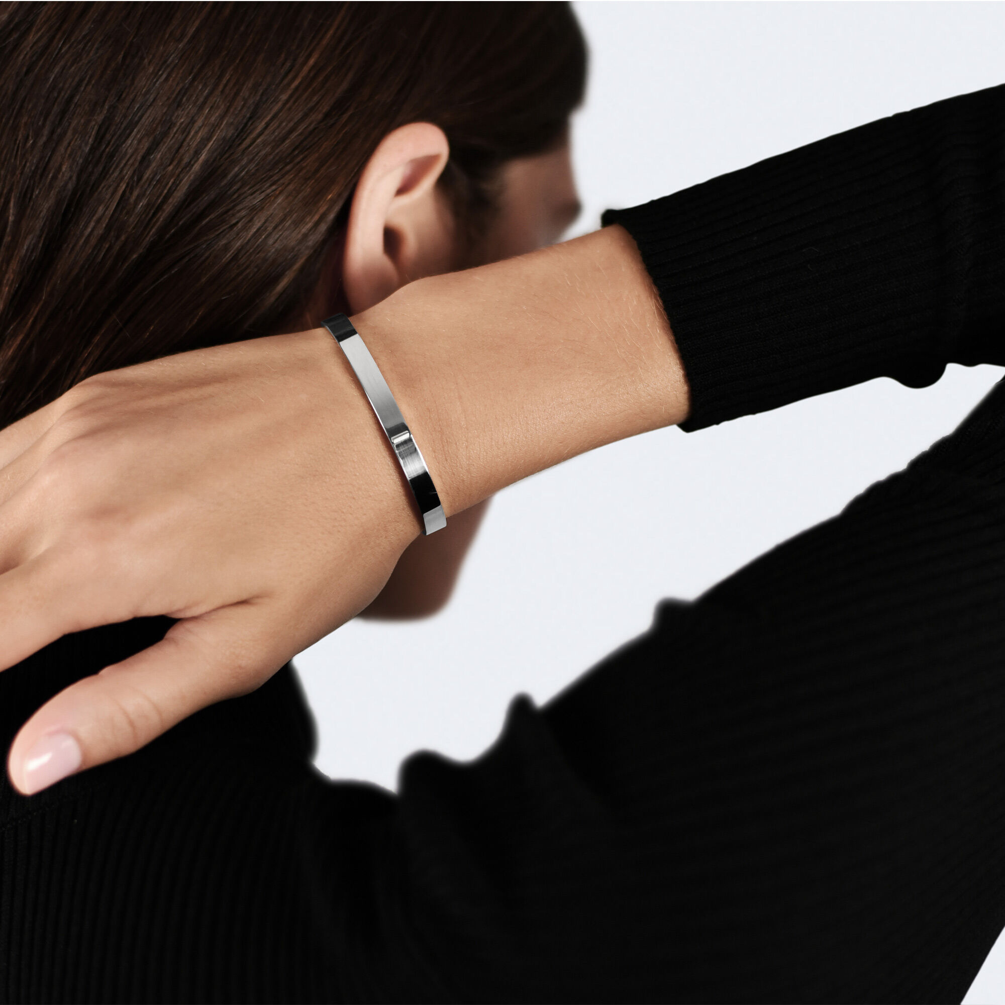 15g Polished Silver Ribbon Bracelet