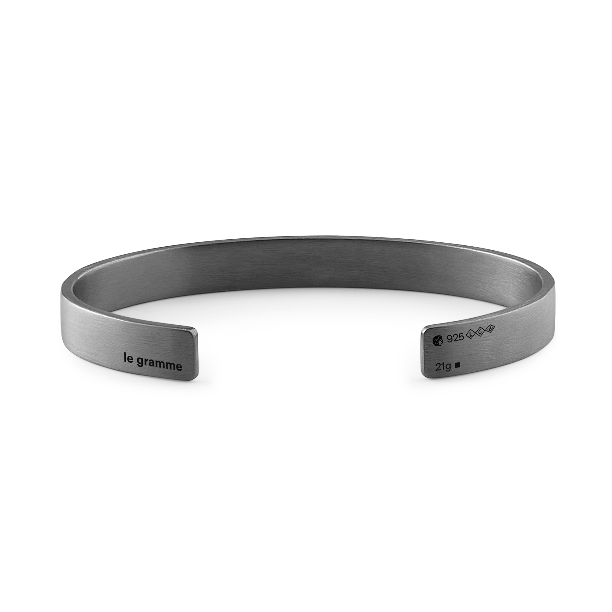 21g Brushed Black Silver Ribbon Bracelet