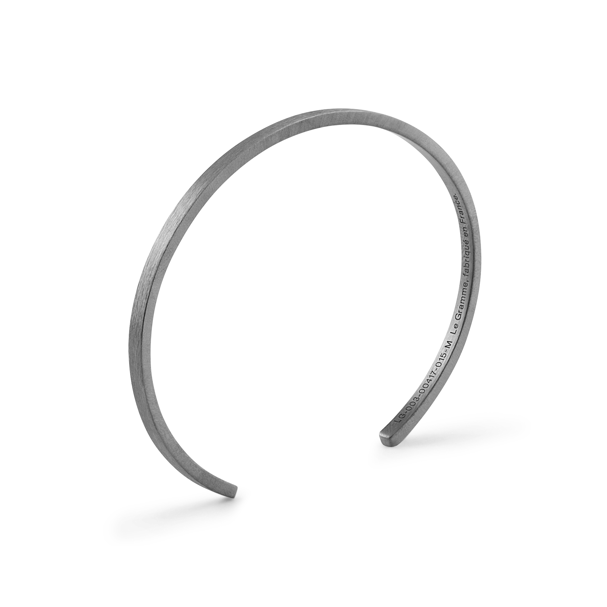 7g Brushed Black Silver Ribbon Bracelet