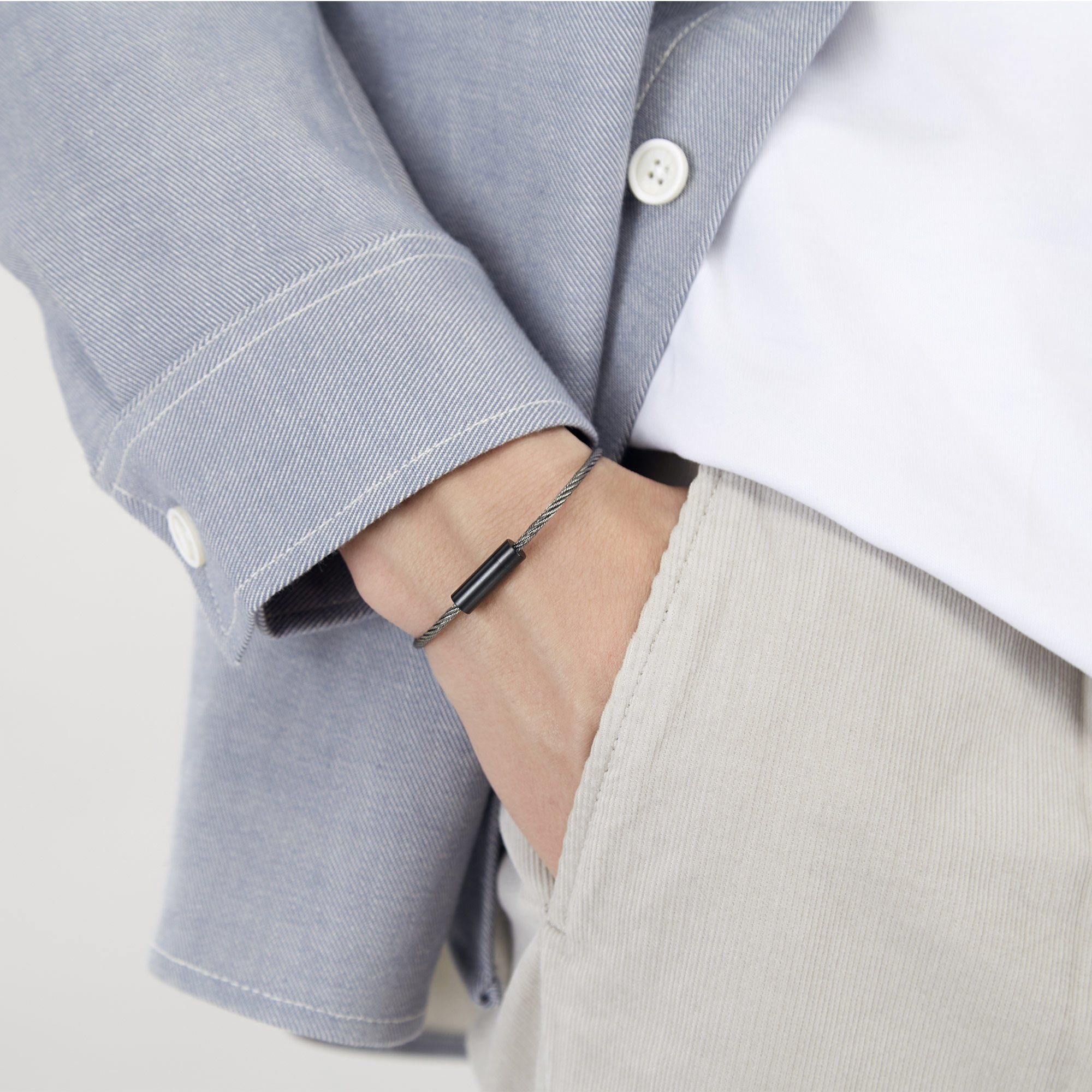 7g Brushed Ceramic Cable Bracelet