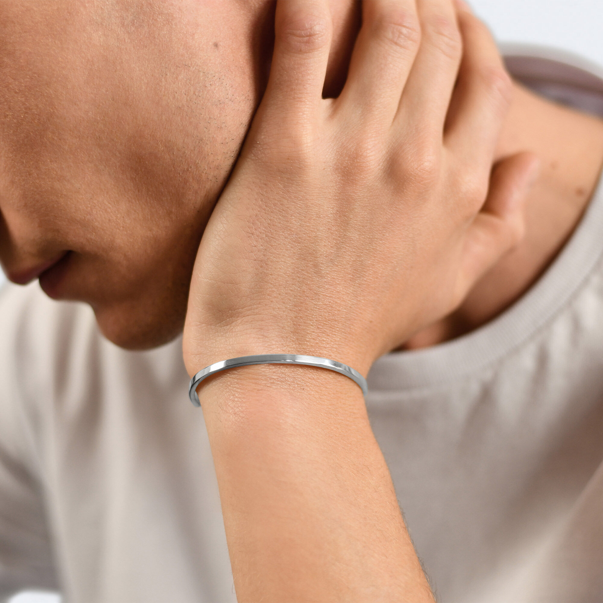 7g Polished Silver Ribbon Bracelet