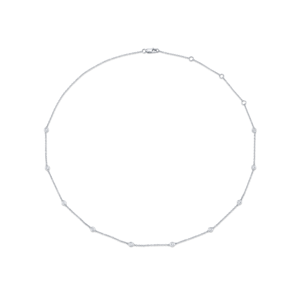 Kate White Gold and Diamond Station Necklace