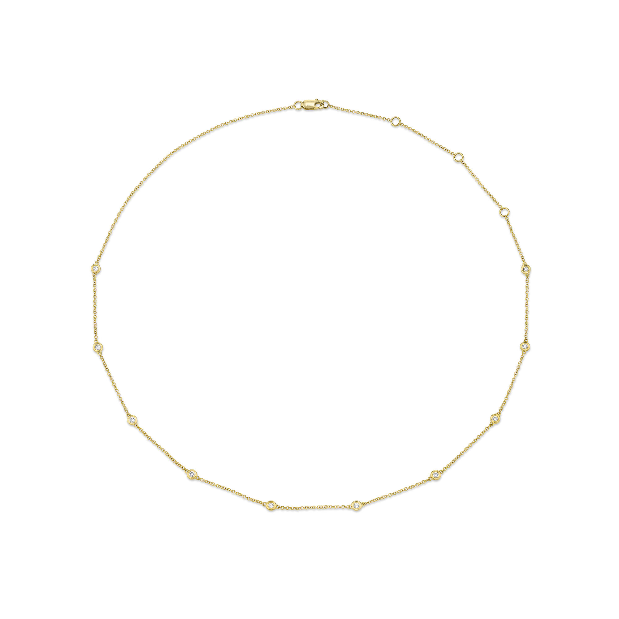 Kate Yellow Gold and Diamond Station Necklace