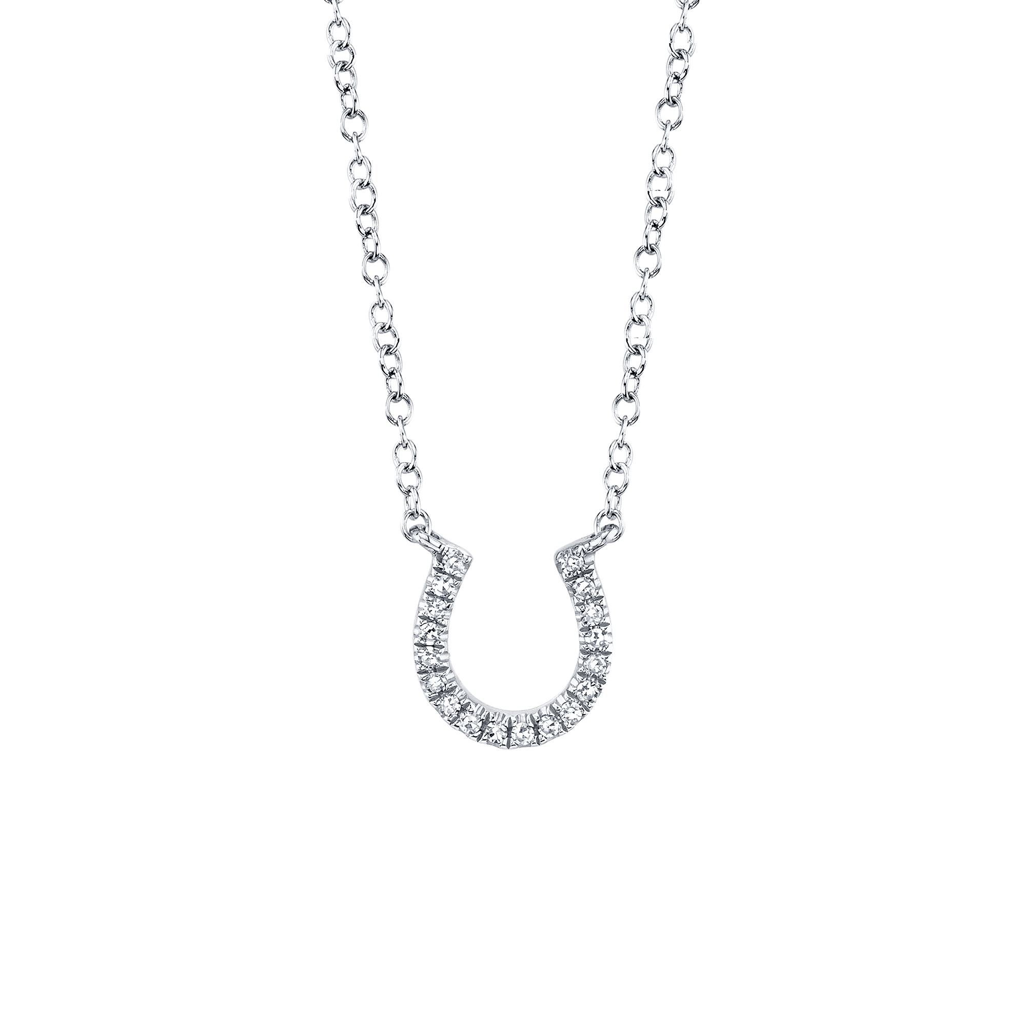 Kate White Gold and Diamond Pavé Horseshoe Pendant